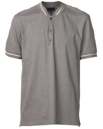 Lanvin Baseball Collar Polo Shirt in Grey (Gray) for Men - Lyst