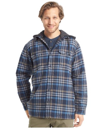 G.H. Bass & Co. Sherpa-lined Flannel Shirt Jacket in Midnight (Blue ...