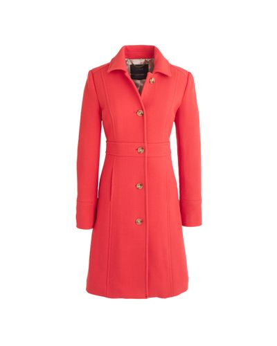 J.Crew Tall Double-cloth Lady Day Coat With Thinsulate - Red