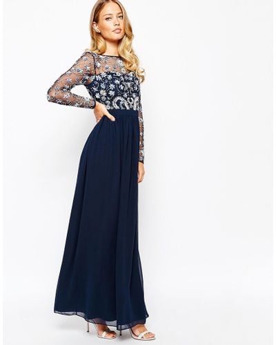 long frock navy blue