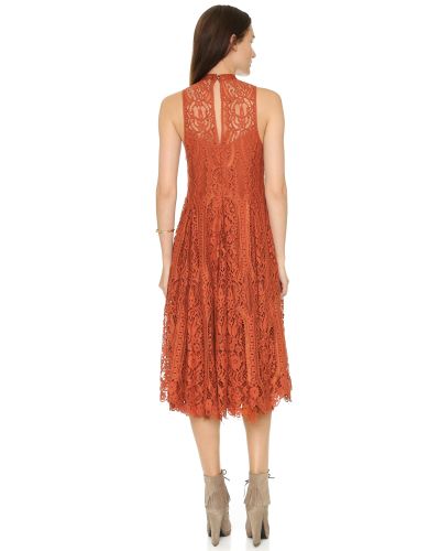 copper lace dress