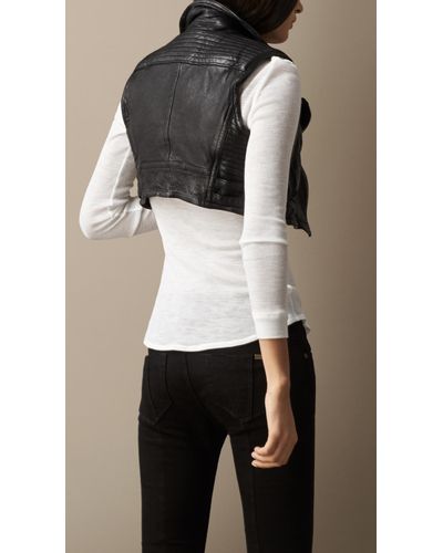 cropped leather vest