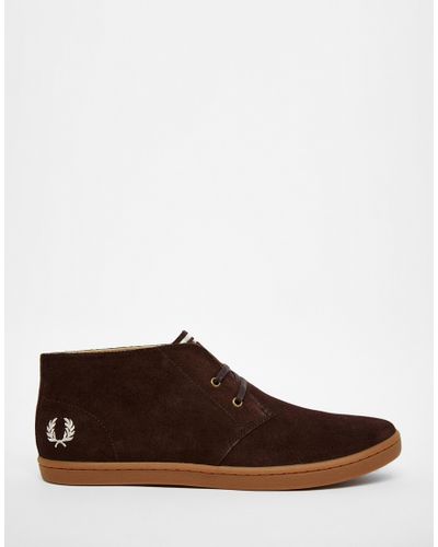 Fred Perry Byron Mid Suede Chukka Boots in Brown for Men - Lyst