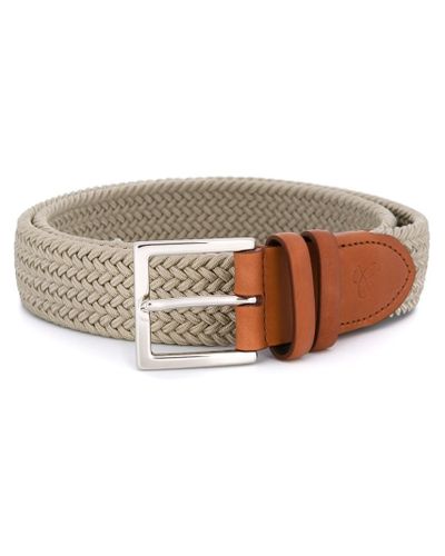 Canali Leather Braided Elastic Belt in Natural for Men | Lyst