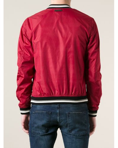 Dolce & Gabbana Bomber Jacket in Red for Men - Lyst