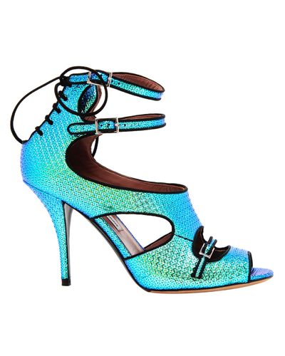 Tabitha Simmons Tic Tac Textured Iridescent Pumps in Blue - Lyst