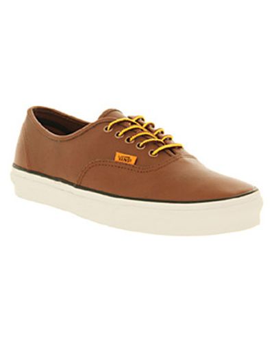 leather vans brown