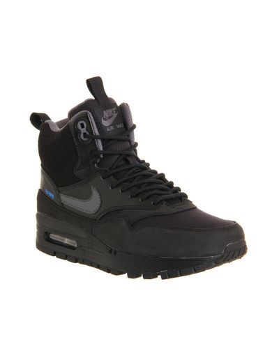 Nike Air Max 1 Mid Sneakerboots Wmns in Black - Lyst