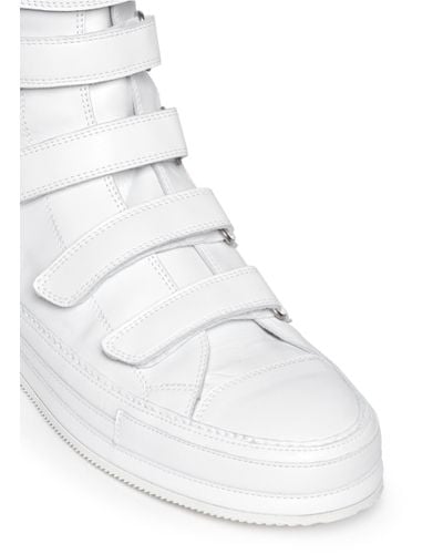 white velcro strap trainers