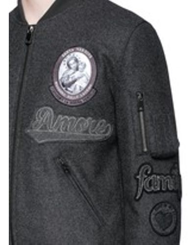 Dolce & Gabbana 'famiglia Amore Mio' Appliqué Bomber Jacket in Grey (Gray)  for Men - Lyst