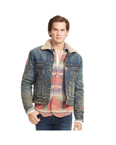 shearling denim jacket men