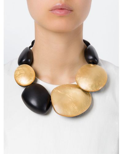 Monies Oversized Necklace in Metallic (Black) - Lyst