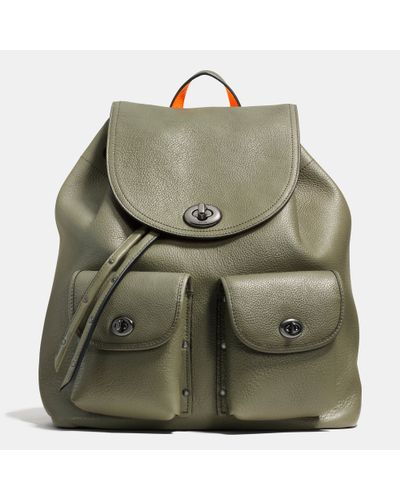 coach olive green backpack