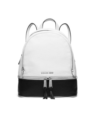 mk backpack black and white
