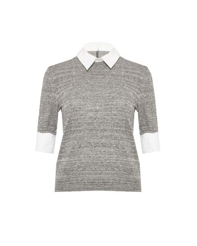 collared crew neck sweater