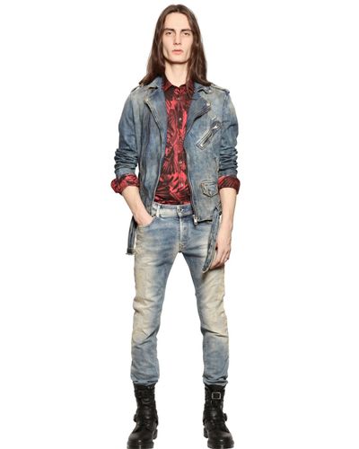 diesel denim biker jacket