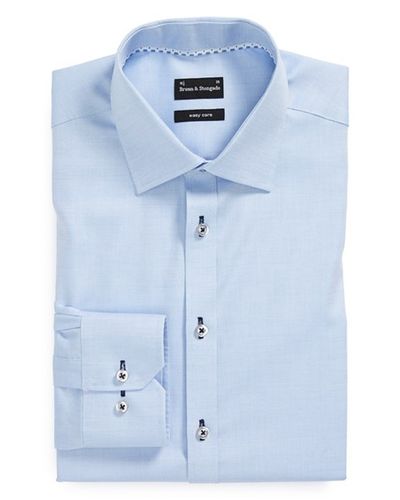 Bruun & Stengade Trim Fit Easy Care Solid Dress Shirt in Light Blue (Blue)  for Men - Lyst