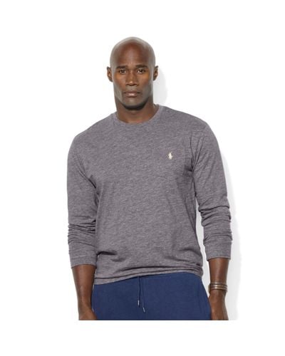 Ralph Lauren Classic-fit Long-sleeve Pocket Crew Neck Cotton Jersey T-shirt  in Gray for Men - Lyst