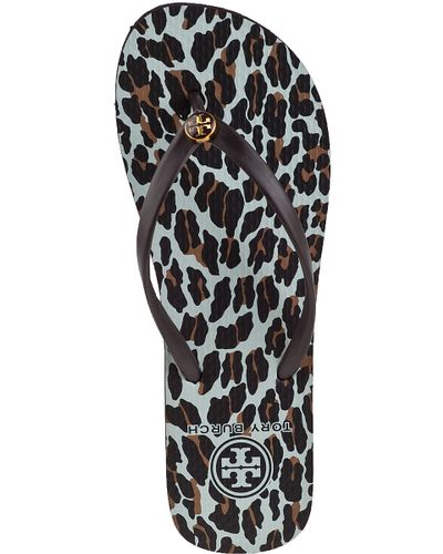 tory burch flip flops leopard print