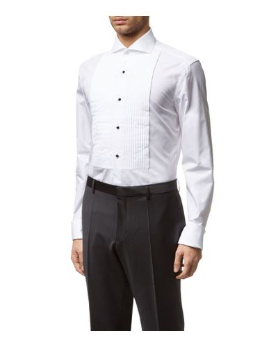 boss slim fit tuxedo shirt