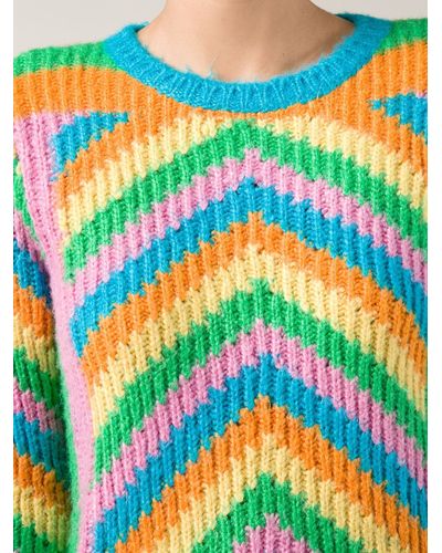 valentino 1973 chevron stripe cashmere sweater