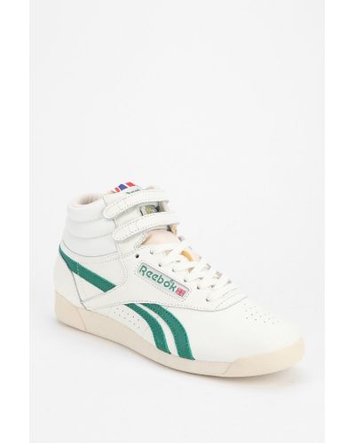 Reebok Freestyle Vintage Hightop Sneaker in Green | Lyst