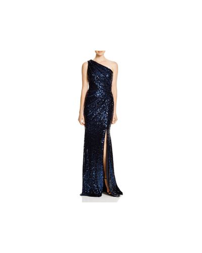 navy blue sequin gown