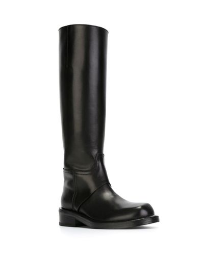 Ann Demeulemeester Mid-Calf Length Leather Boots in Black - Lyst