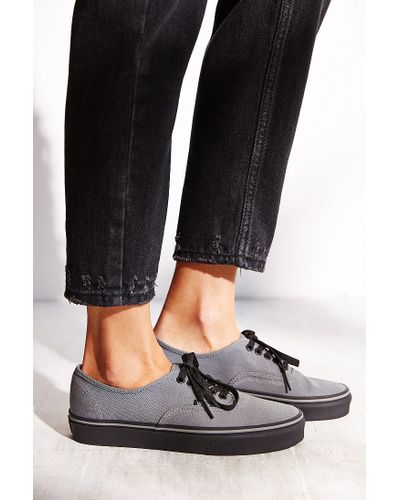 Vans Authentic Black Sole Sneaker in Grey (Gray) | Lyst