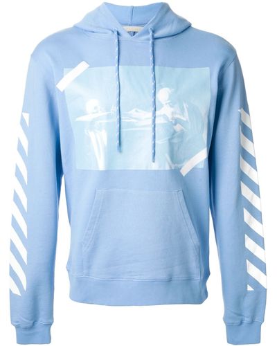 Off-White c/o Virgil Abloh Digital Print Hoodie in Blue for Men | Lyst