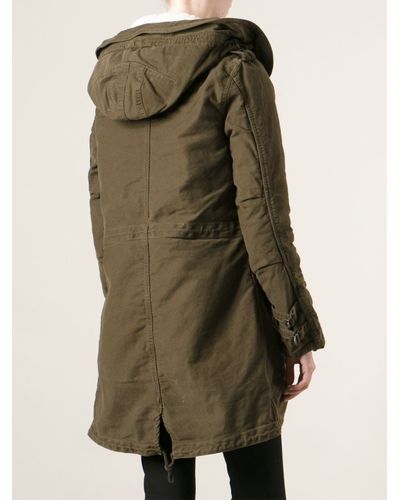 Maison Scotch Hooded Full Lined Parka in Green - Lyst