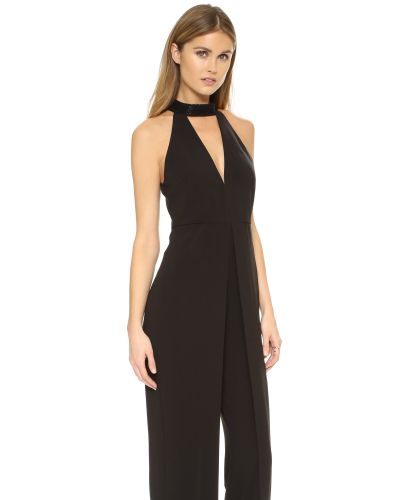 Halston black jumpsuit Clearance