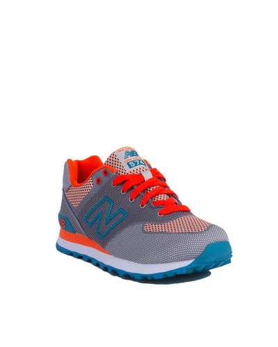 new balance 574 orange and blue