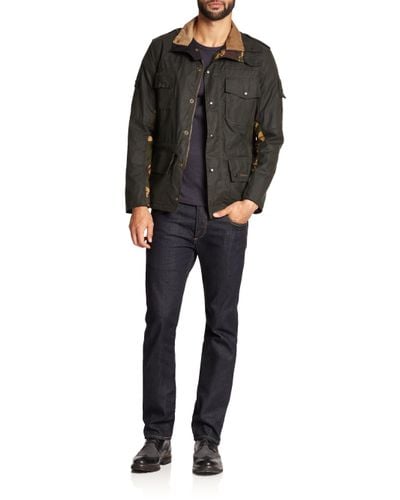 Barbour Cowen Commando Waxed Cotton Jacket in Sage (Green) for Men - Lyst