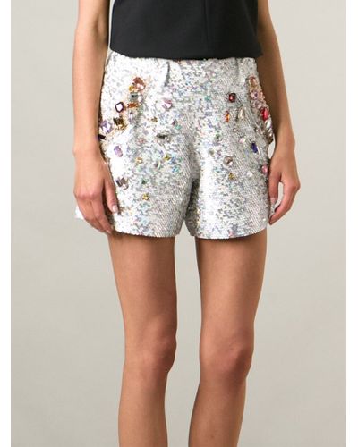 white sequin shorts