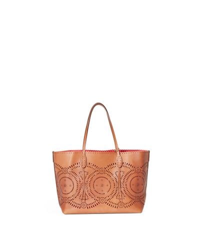 Polo Ralph Lauren Laser-cut Leather Tote - Lyst
