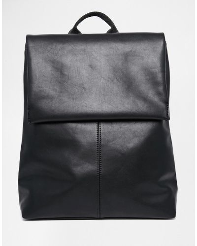 fold over leather backpack