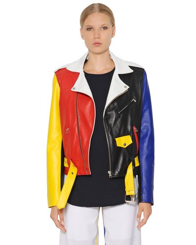 multi coloured leather jacket