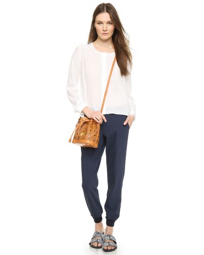 mcm small drawstring bucket bolsa