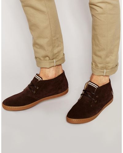 Fred Perry Byron Mid Suede Chukka Boots in Brown for Men - Lyst