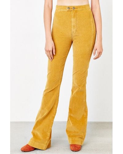 orange corduroy flare pants