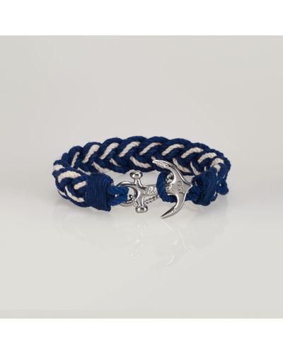 Polo Ralph Lauren Anchor Two-toned Bracelet in Navy/White (Blue) for Men -  Lyst