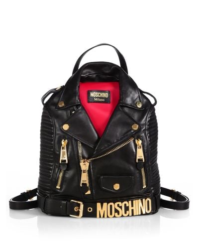 moschino biker backpack