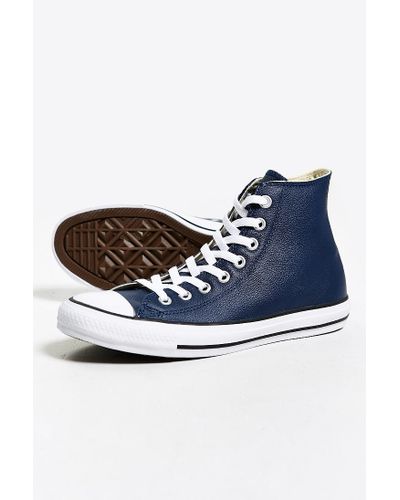 dark blue high top converse