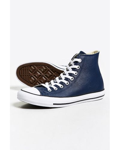 Converse Chuck Taylor All Star Leather High-top Sneaker in Navy (Blue) for  Men - Lyst