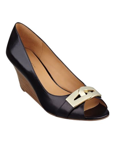 nine west black wedge heels