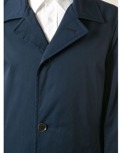 BOSS by Hugo Boss Dais 5 Cotton-Blend Raincoat in Blue for Men - Lyst
