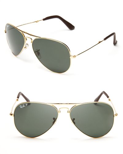 Ray Ban 18k Gold Plated Foldable Polarized Aviator Sunglasses Limited Edition In Black Lyst