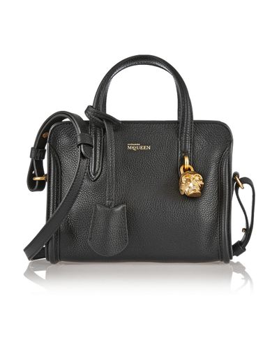 Alexander McQueen Padlock Mini Textured-Leather Shoulder Bag in ...