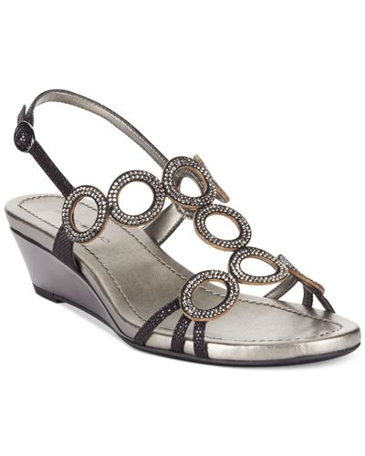 bandolino black wedge sandals